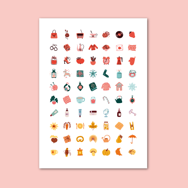 195- Kırmızı Çanta Sticker Sayfası