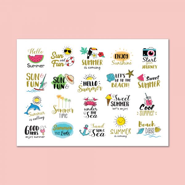 141- Hello Summer Varaklı Sticker...