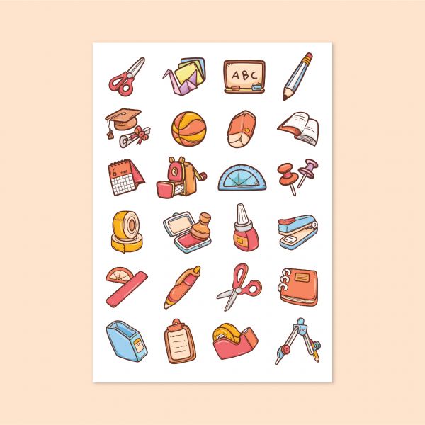 104- Okul Saati Sticker Sayfası