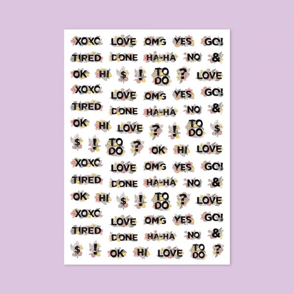 50- Kelimeler Sticker Sayfası