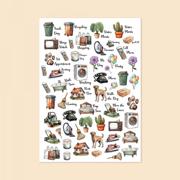 41- Cleaning Day Sticker Sayfası