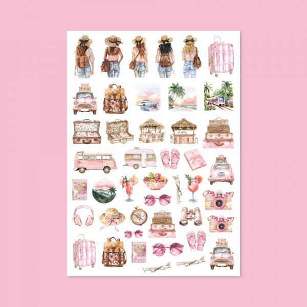 22- Pembe Yolculuk Sticker Sayfası