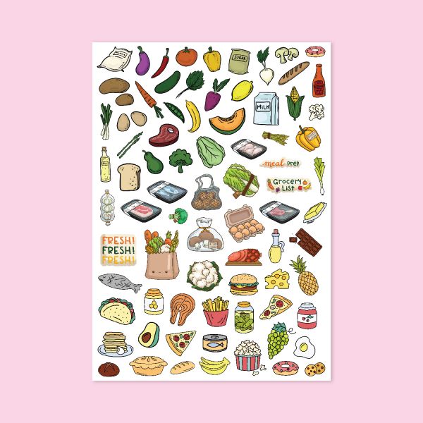 350- Grocery List Şeffaf Sticker Sayfası