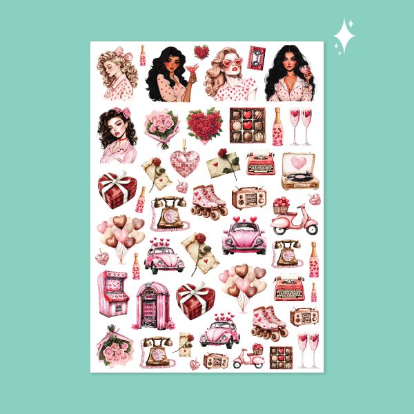 357- Love Day Pırıltılı Sticker Sayfası