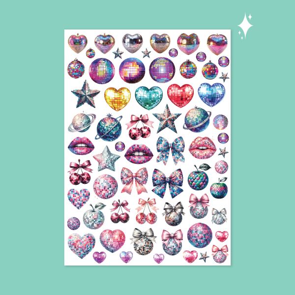 358- Disco Pırıltılı Sticker Sayfası