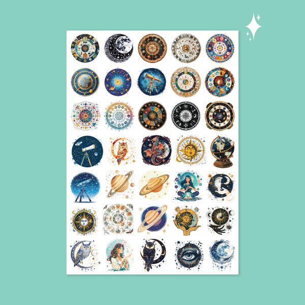 362- Astro Bilim Pırıltılı Sticker...