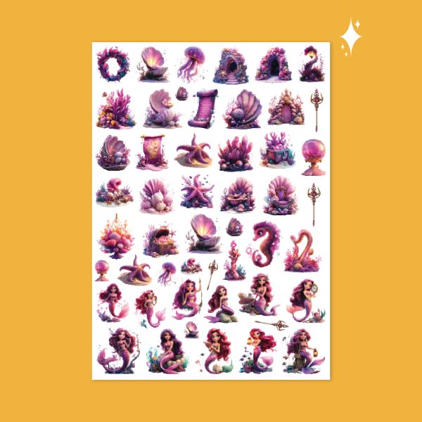 407- Mermaid Pırıltılı Sticker Sayfası