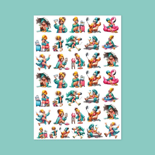 424- Kız Neşesi Sticker Sayfası