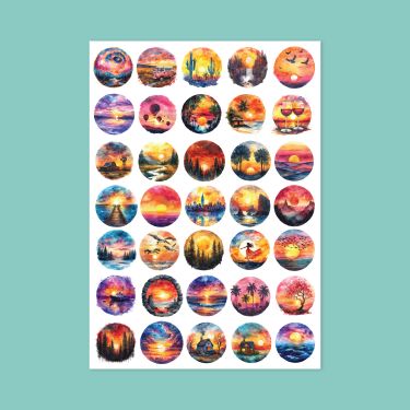 429- Sunset Şeffaf Sticker...