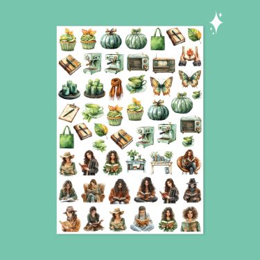 494- Kahve&Kitap Sticker...