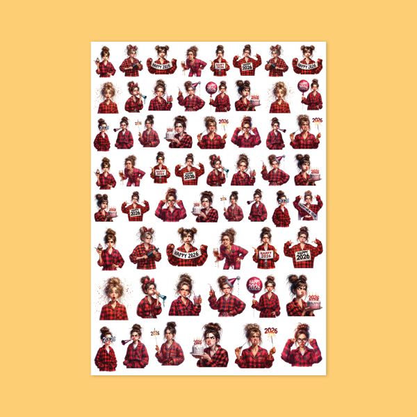 511- Picamalı Yılbaşı Sticker Sayfası