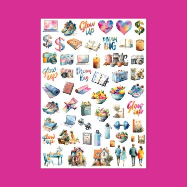 550 - Glow up Sticker Sayfası